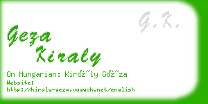 geza kiraly business card